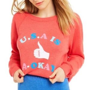 New!‎ Wildfox USA is A-Okay Sommers Sweatshirt in Red